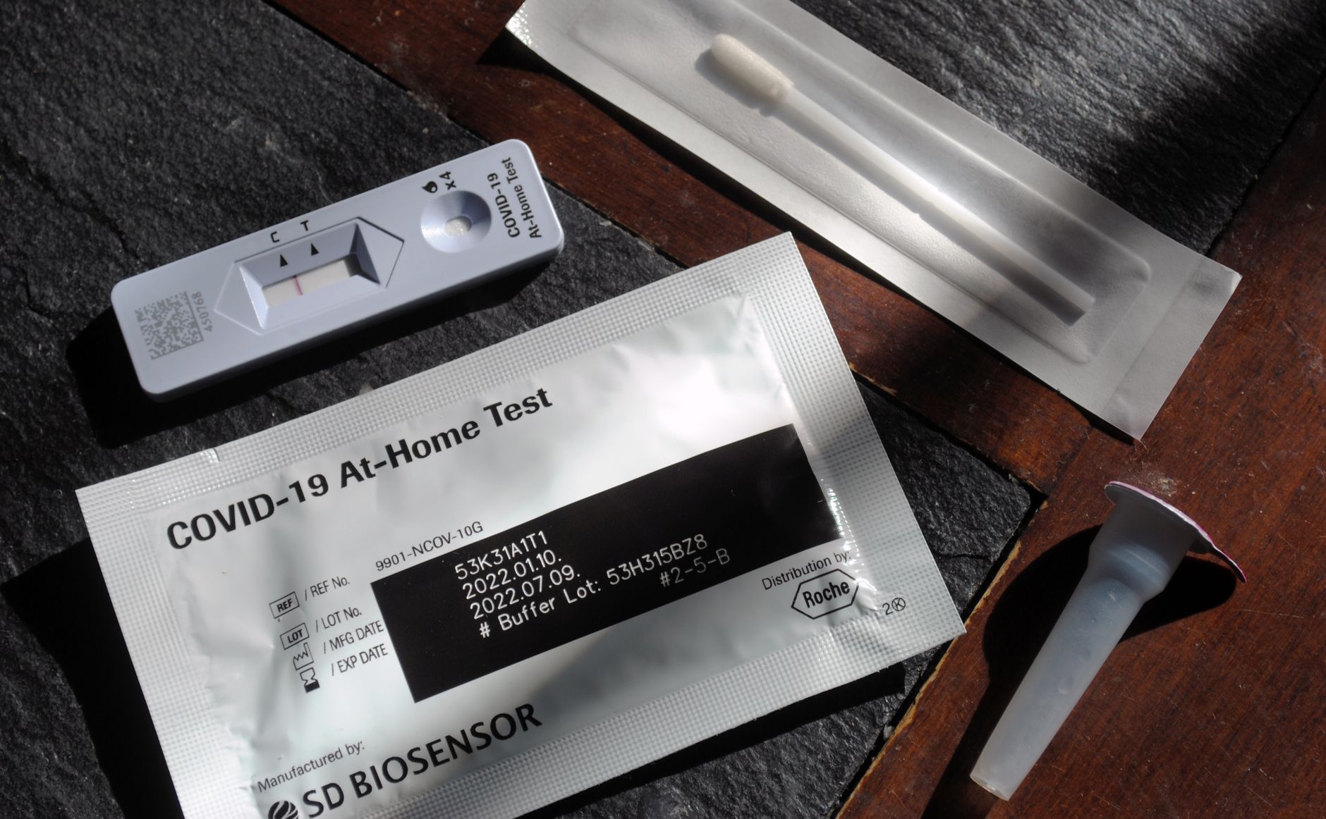 woman home health test kit