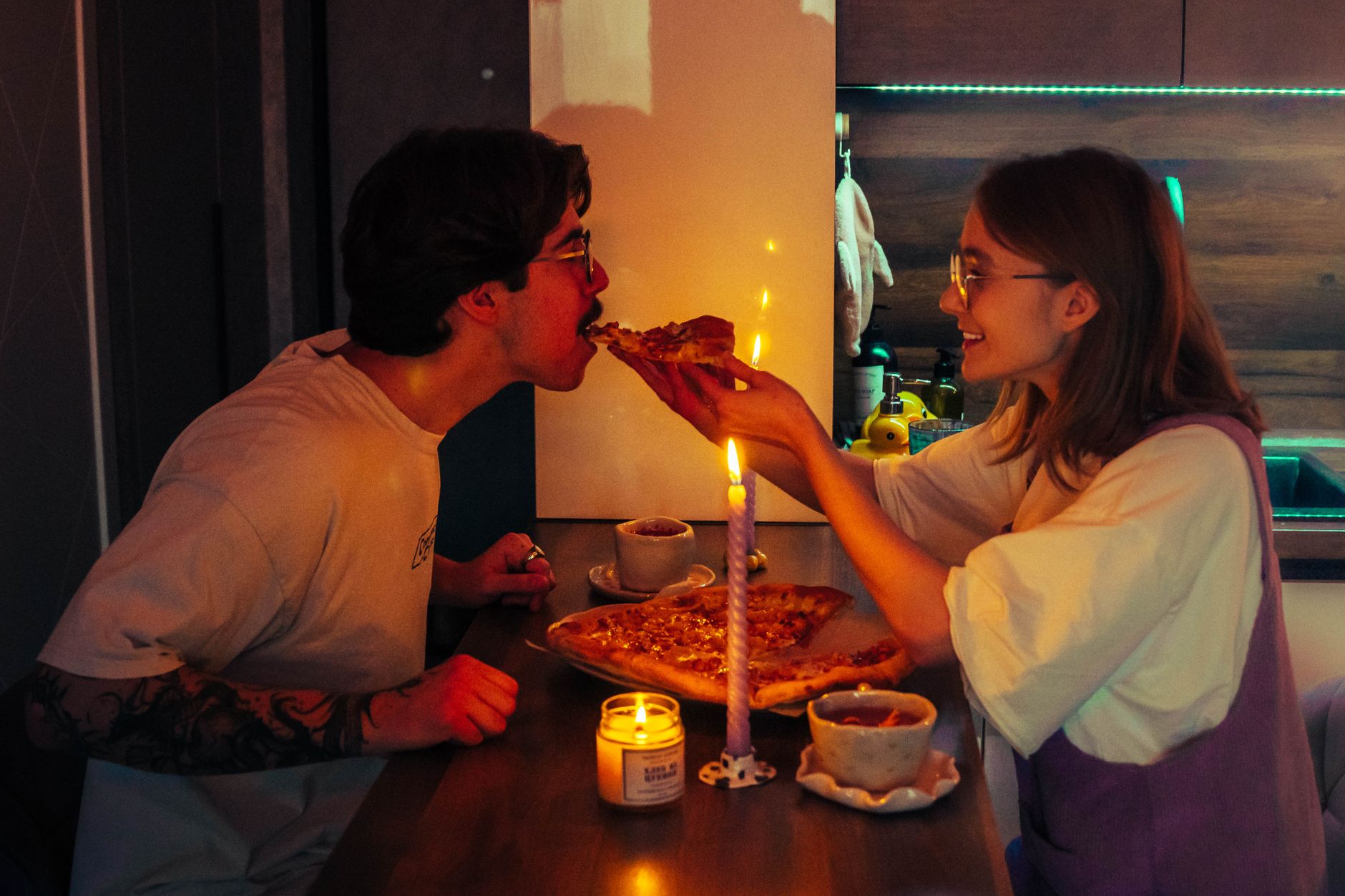 couple eating dinner together