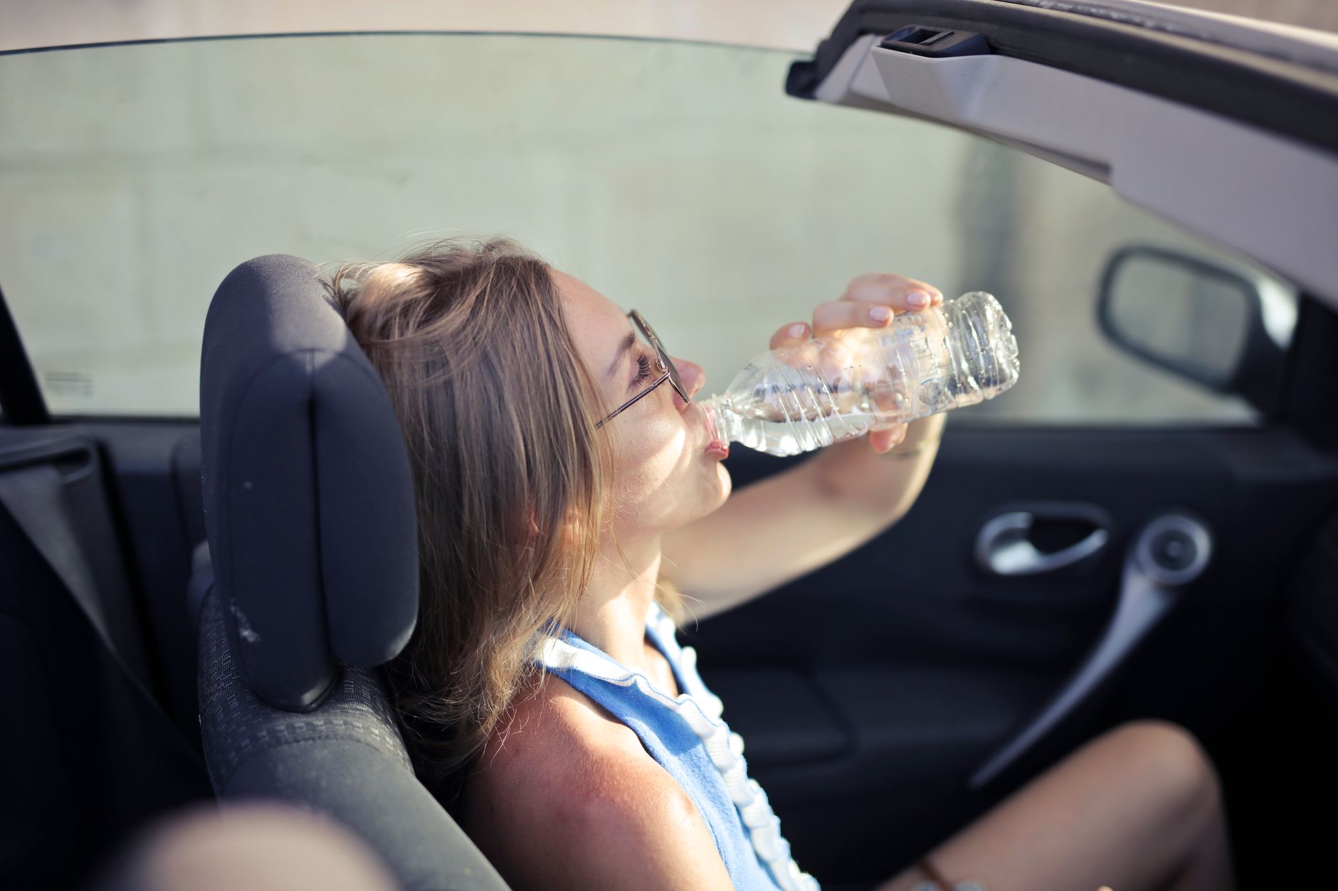 plastic water bottle car