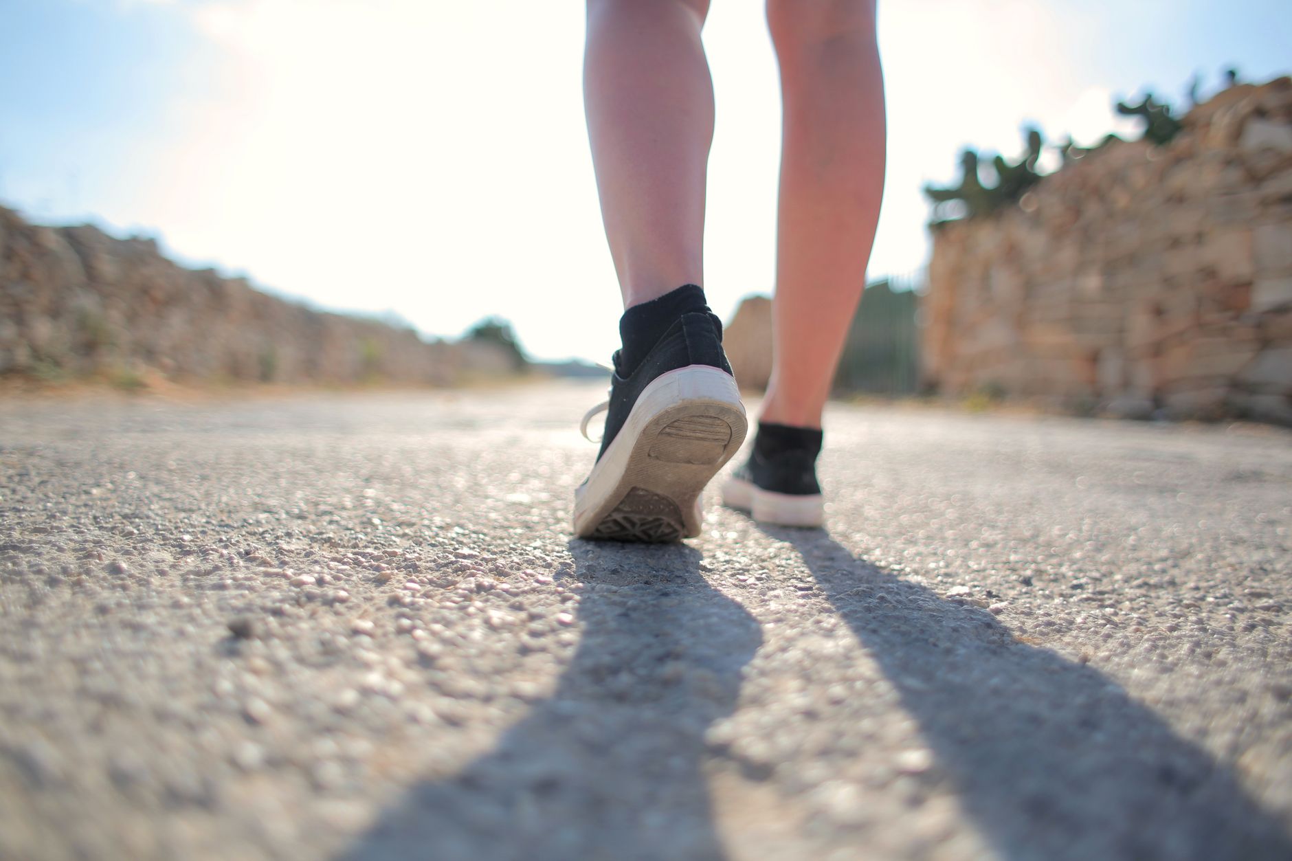 person walking outdoors heart health