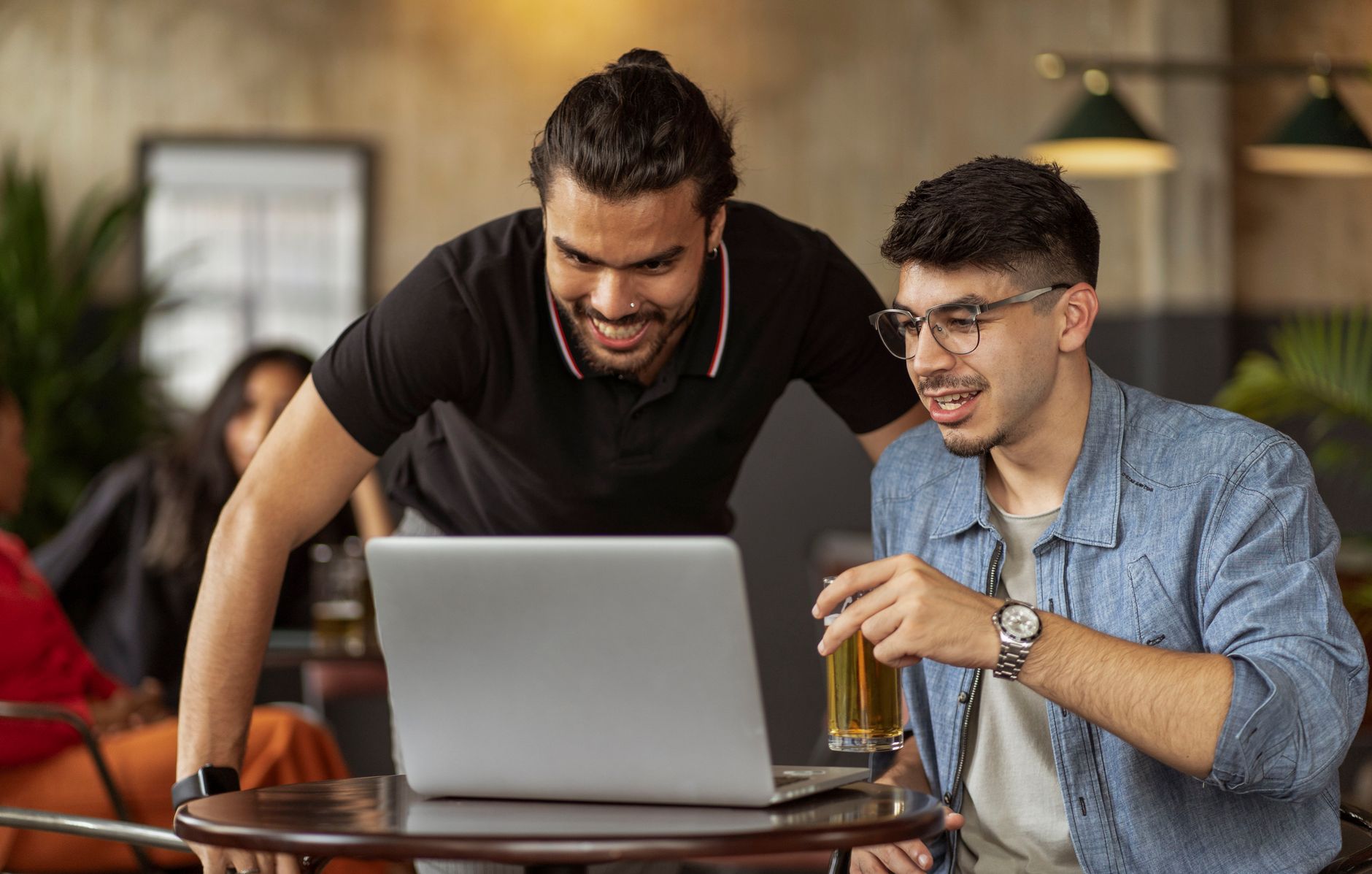friends socializing after work