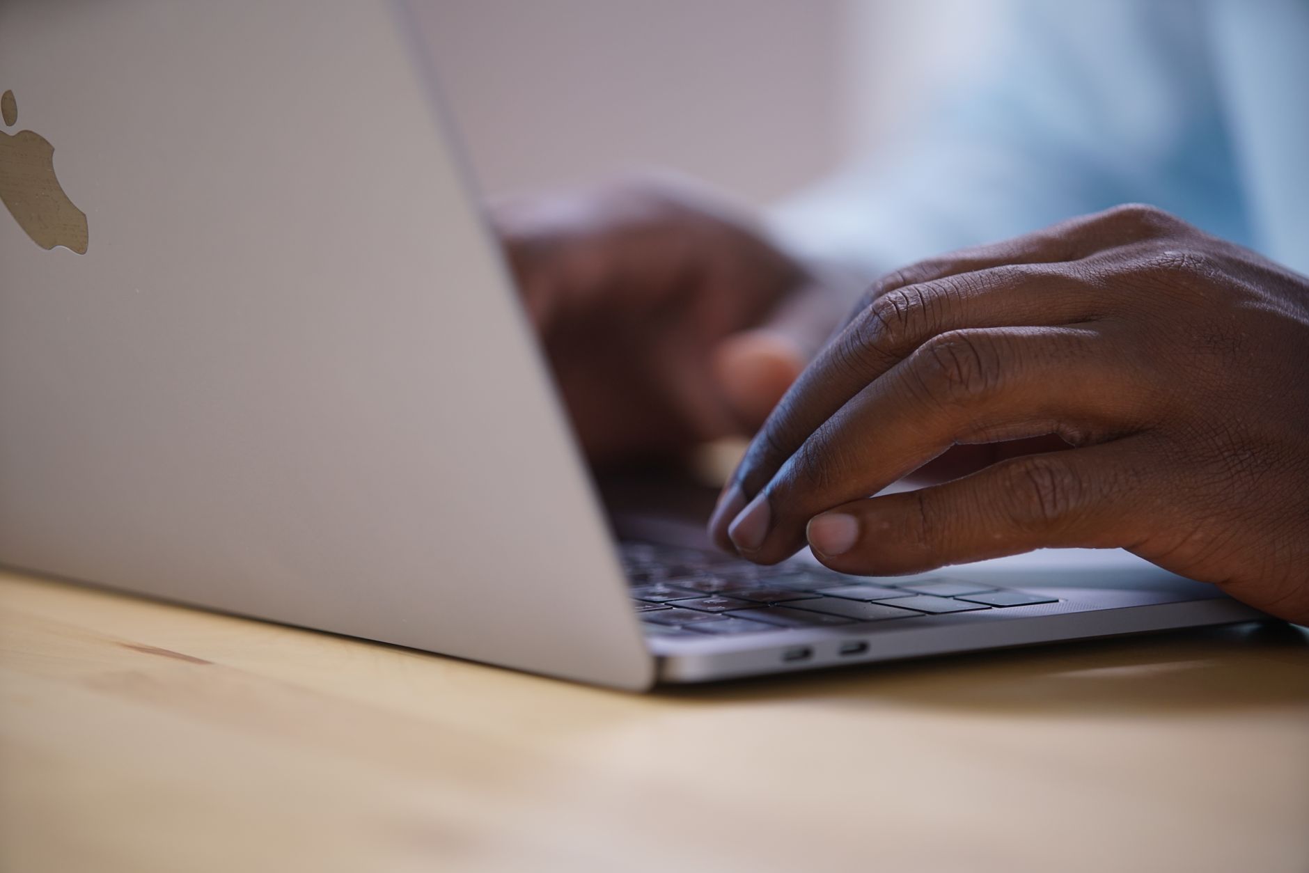 person using laptop health search