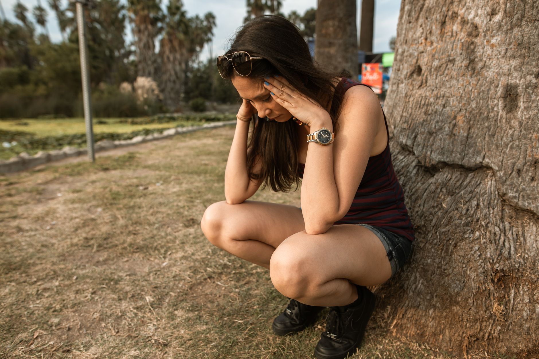 person struggling heatwave summer