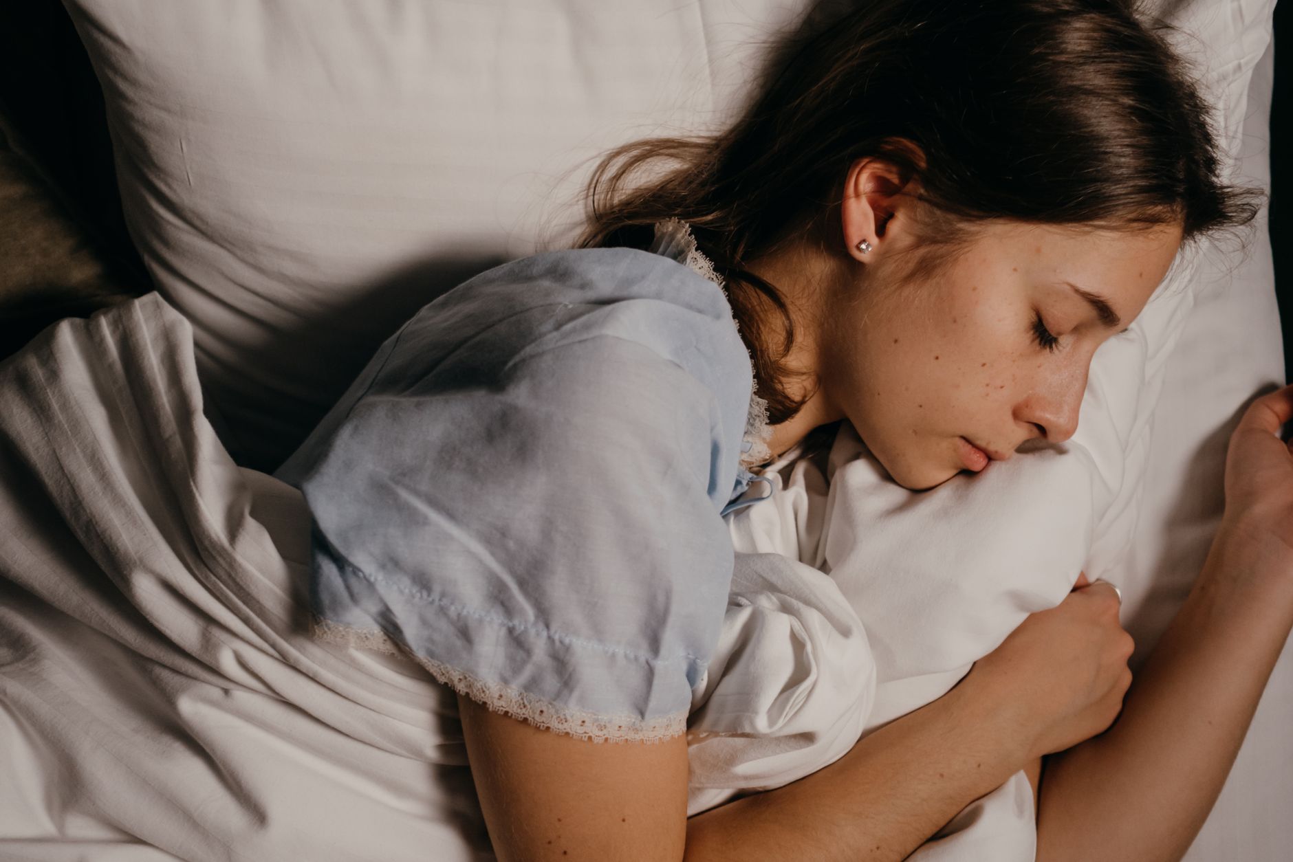 person sleeping hot night