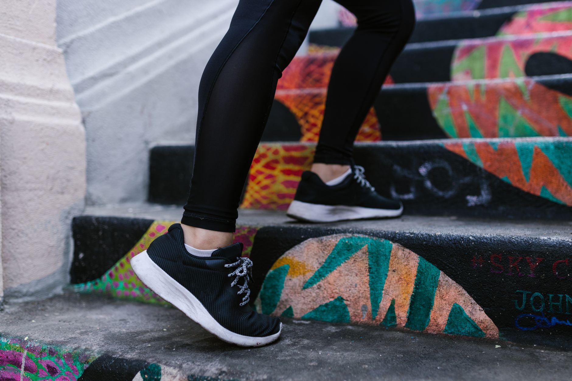 person climbing stairs exercise