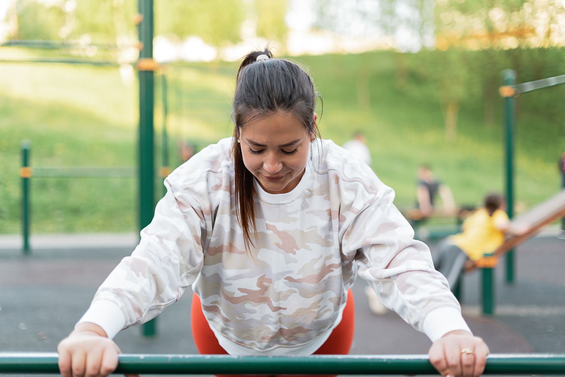 person exercising outdoors health