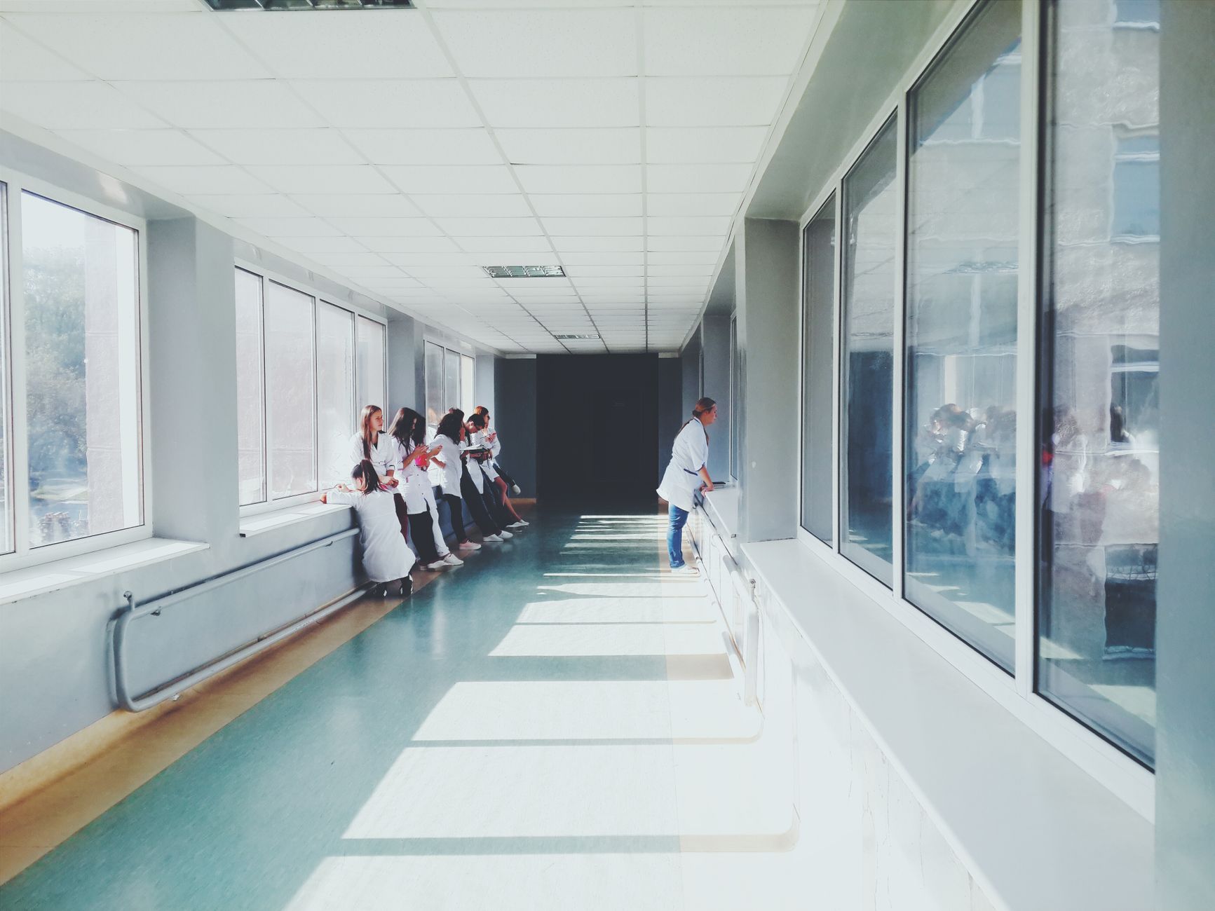 hospital hallway medical staff