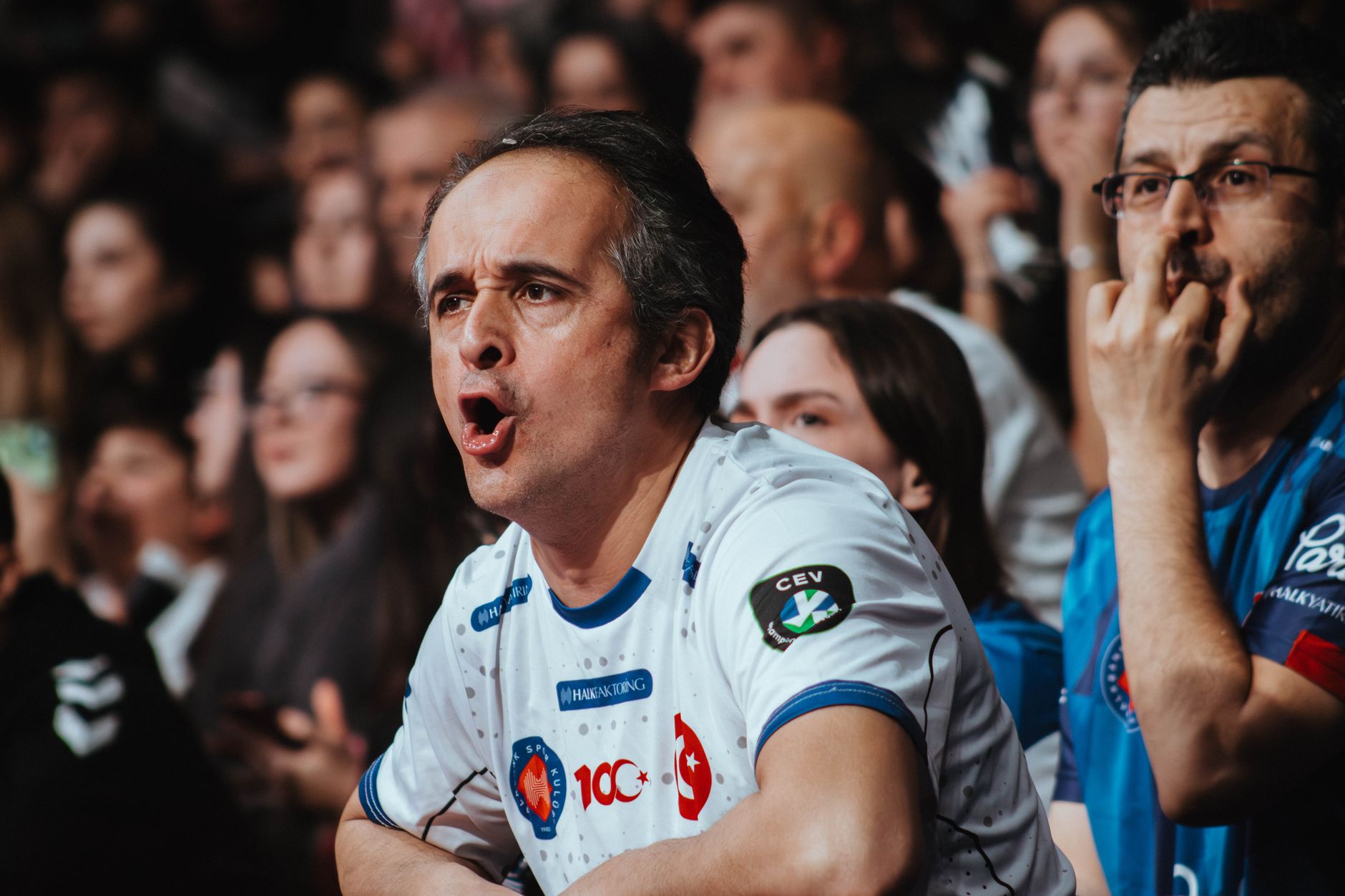 person watching sports emotional