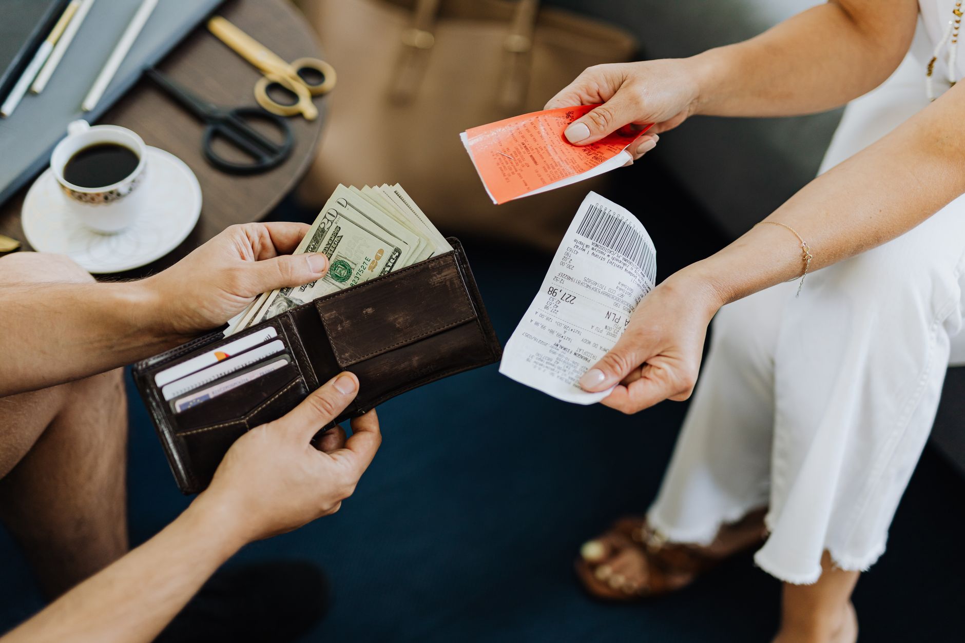 person paying medical bill