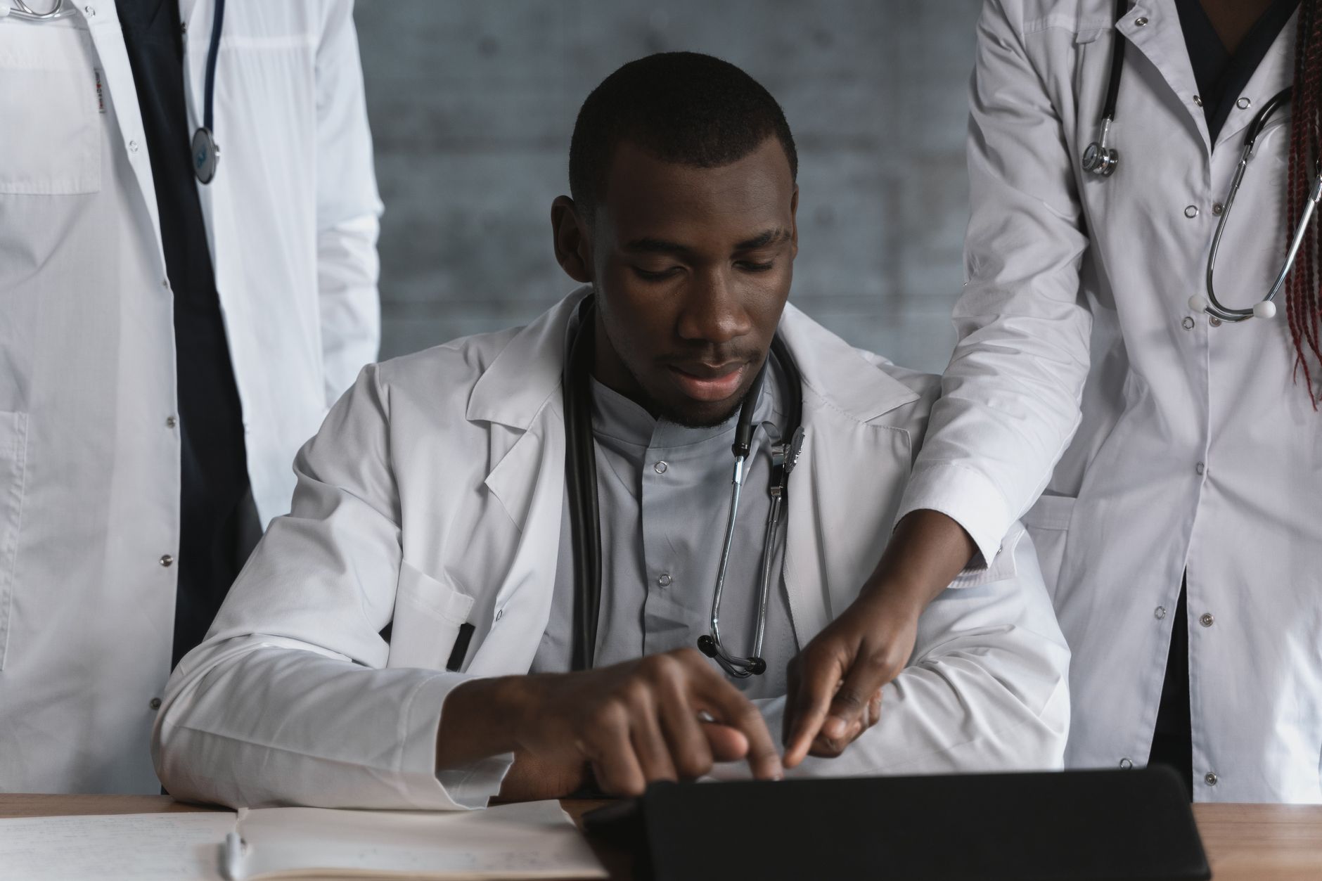 healthcare professionals meeting hospital