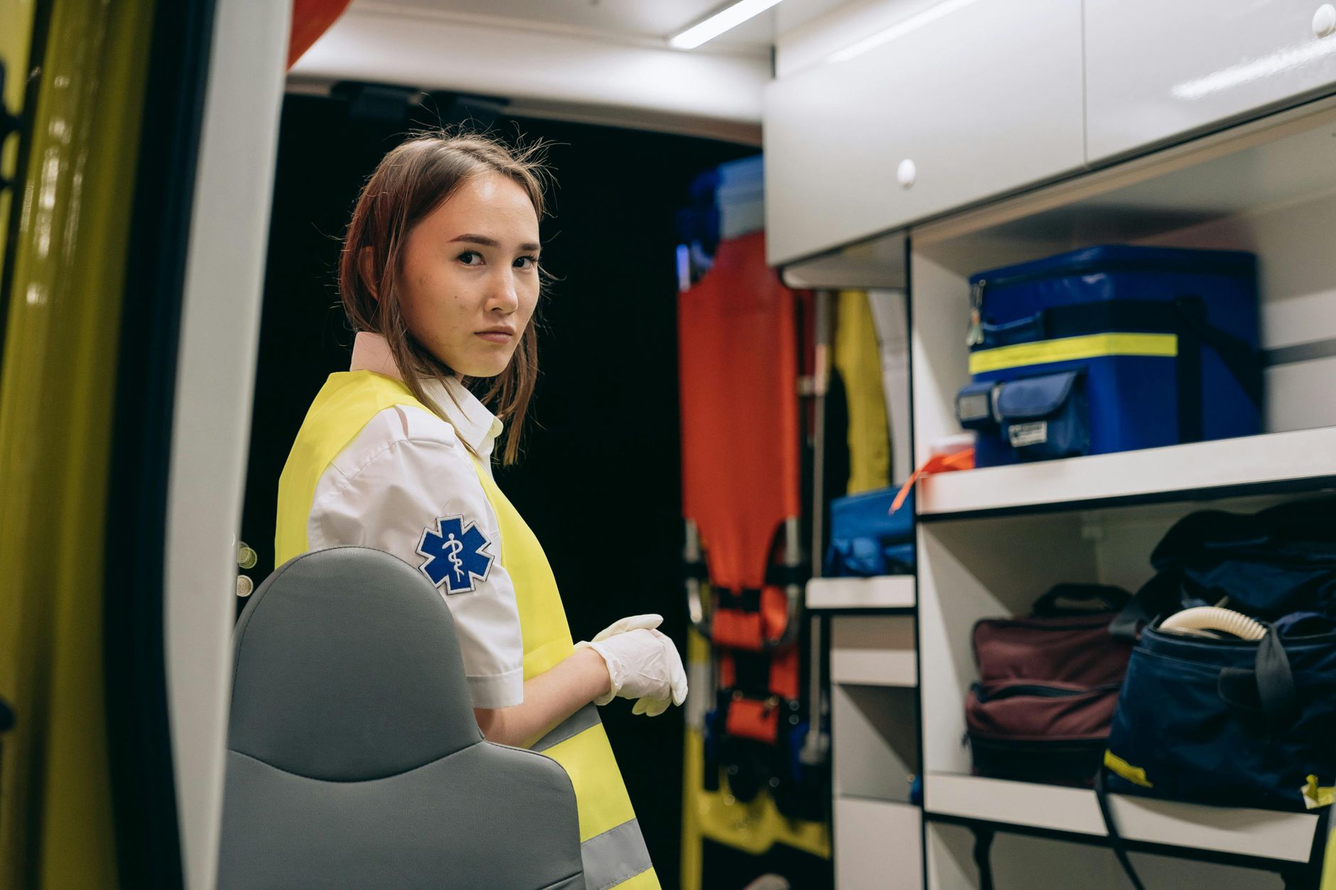 young woman medical emergency support