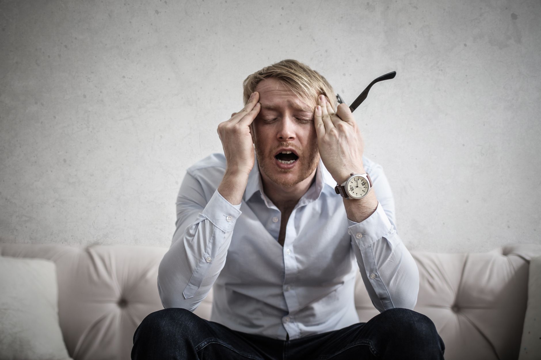 person stressed watching sports