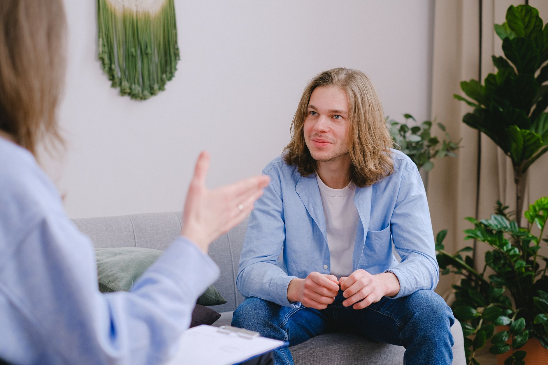 young person talking therapist support