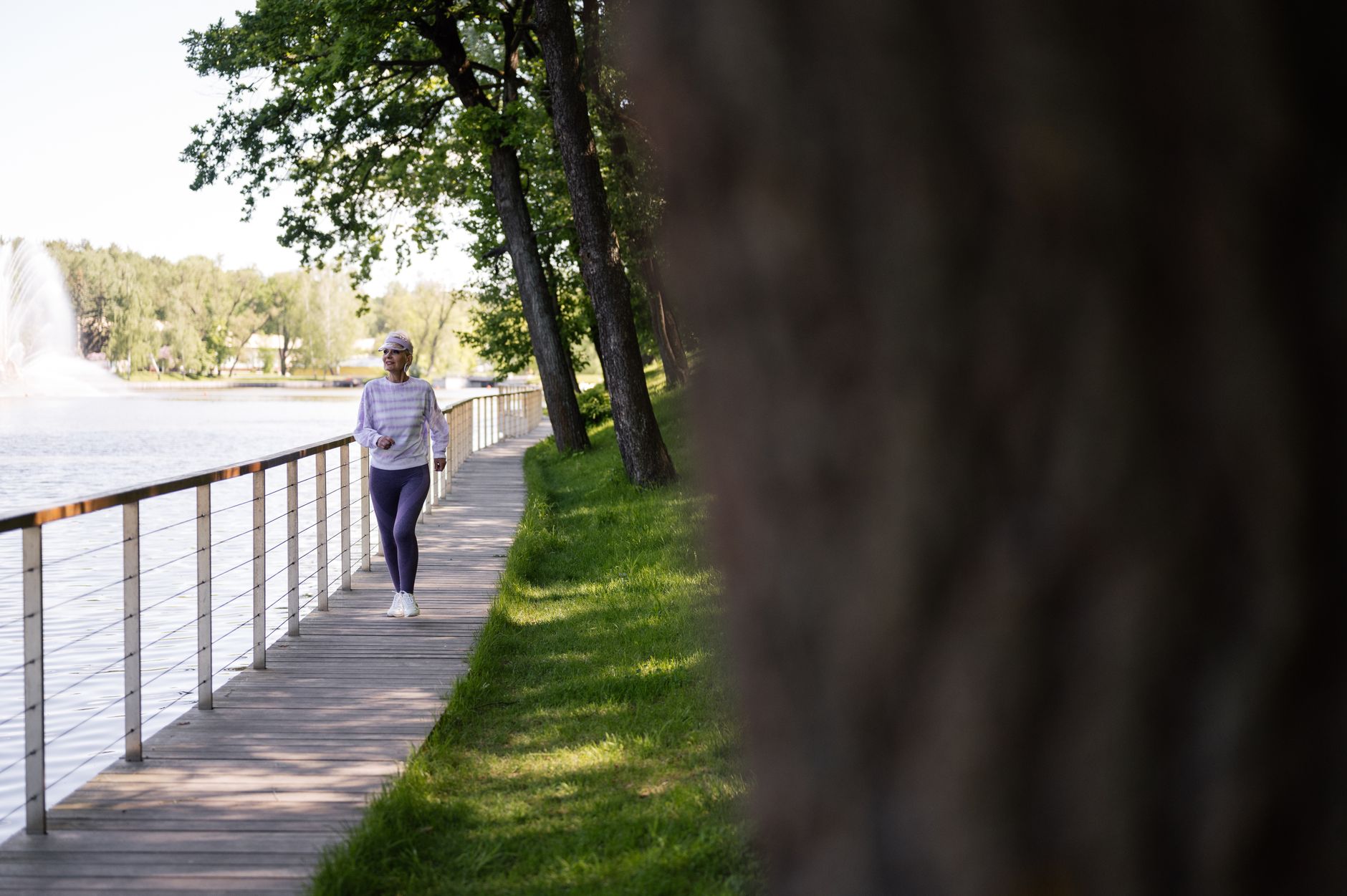 person walking outdoors exercise