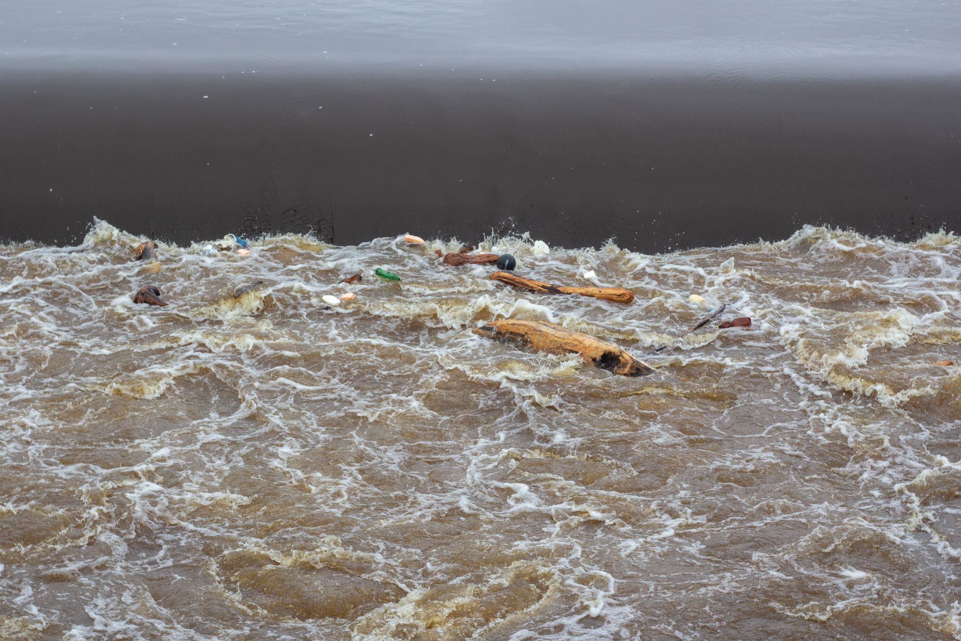 polluted river water contamination